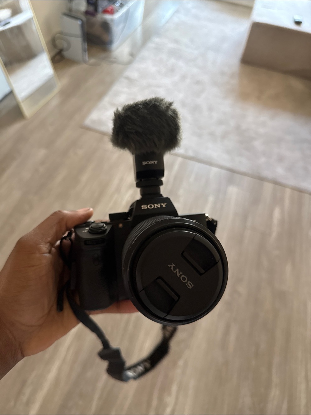 Sony A7III Black Mirrorless Camera with External Microphone - Black